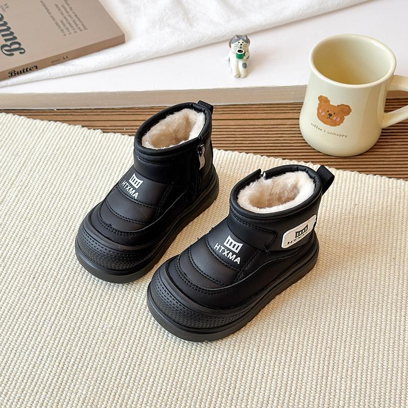 Children's cotton boots snow boots, spring new velvet thickened middle-aged and older children's and girls' protective cotton shoes warm cotton boots