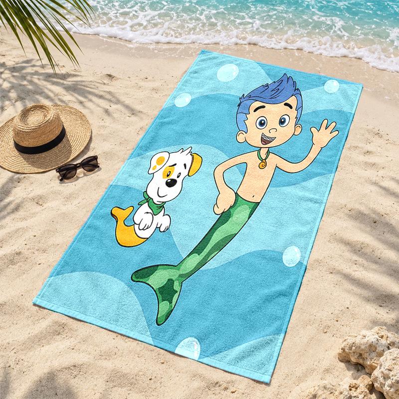 Bubble Guppies Mikrofaser Strandtuch Schnelltrocknend Sandfrei Leichtgewichtig Strandtücher für Reisen Schwimmen Camping
