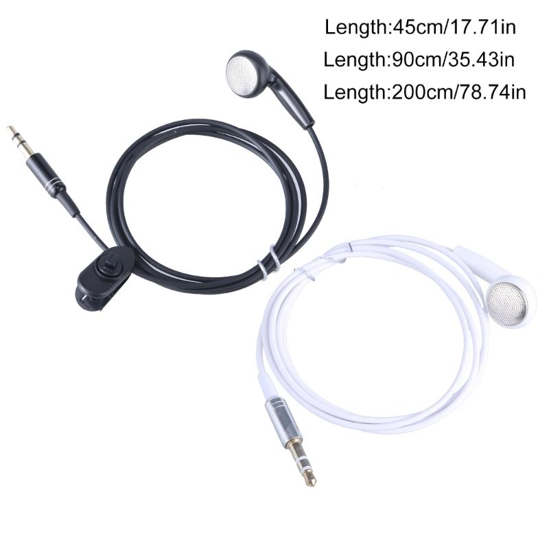 3.5mm In Ear Single-Side Earphones Mono Earbud Corded Headsets Headphone Single Side for MP3 MP4 Mobile Phones Notebook