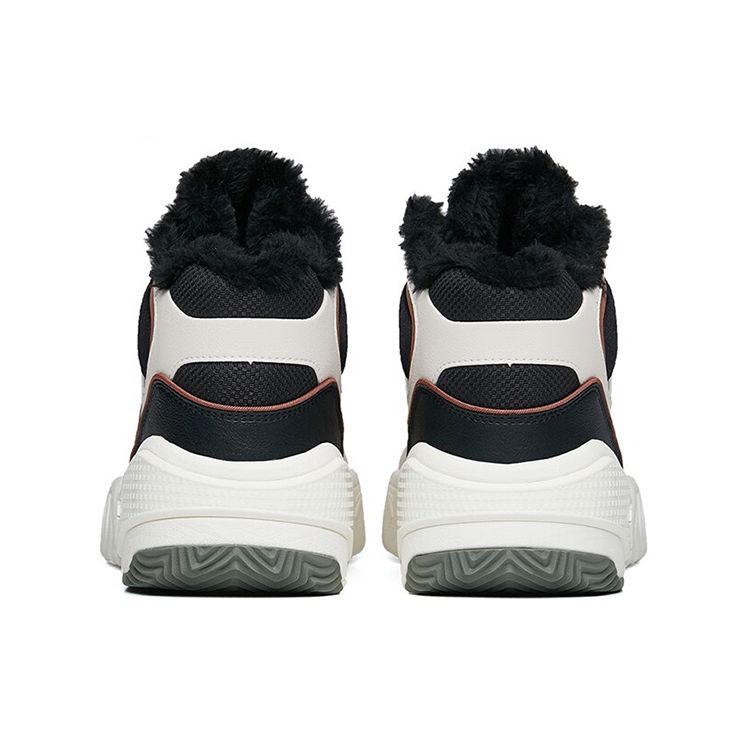 Anta Flame Leather Warm Non-Slip Shock Absorbing Wear-Resistant High-Top Sneakers Men Sneakers White Gray Black 112248990R-4