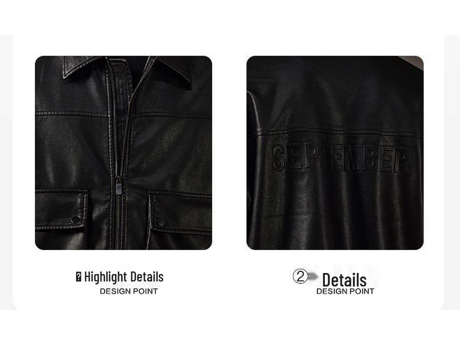 Men's High-End Retro PU Leather Motorcycle Jacket - Autumn Cool, Loose Lapel Coat