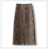 Sequined Woolen High-Waist Straight Skirt for Women