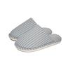 Fury Slippers Autumn and Winter Home Anti Slip Striped and Plush Warm Cotton Slippers