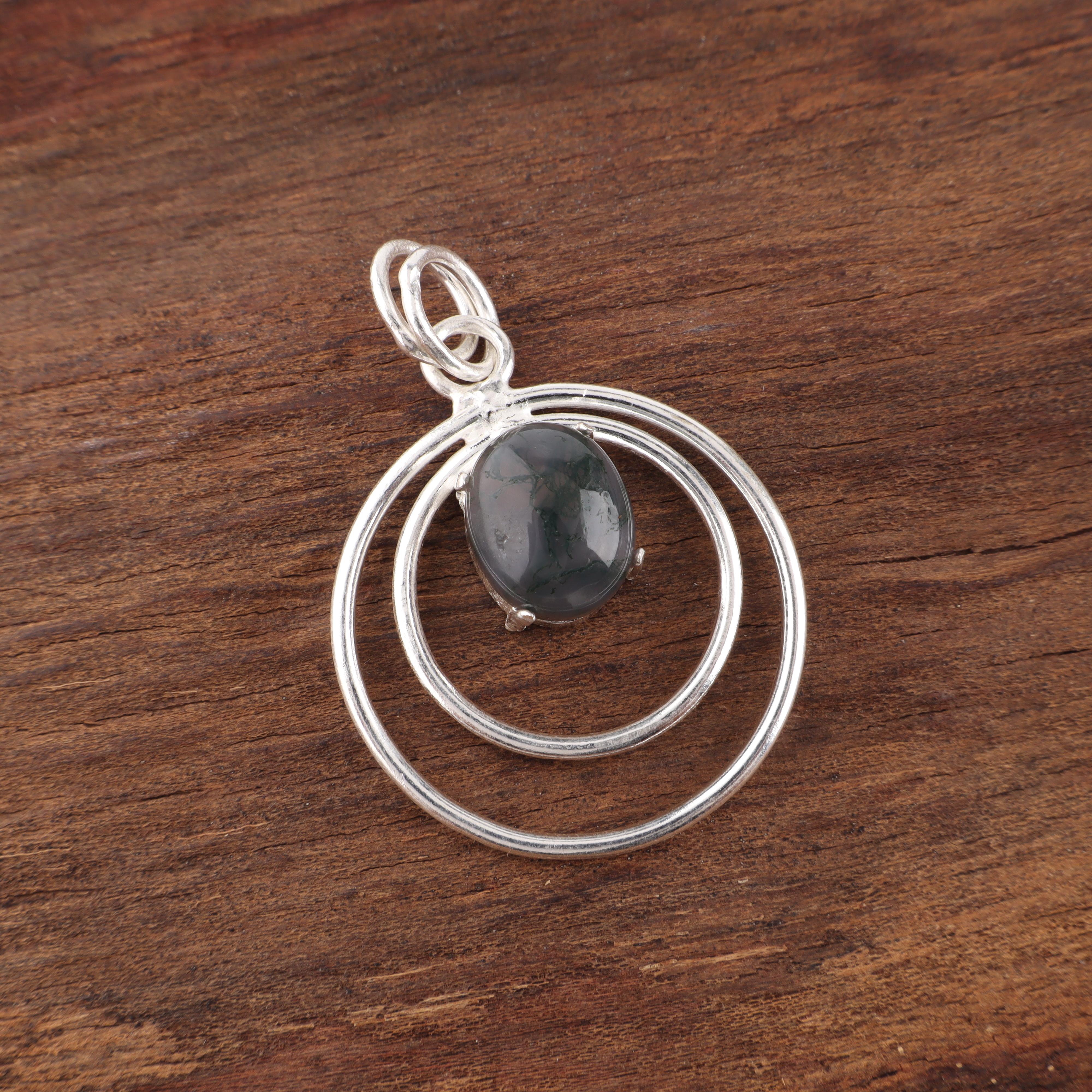 

Подвеска из мохового агата, ювелирные изделия из драгоценных камней, подвеска из стерлингового серебра 925 пробы, подарок для женщин, подвеска ручной работы 1.65 Inches серый