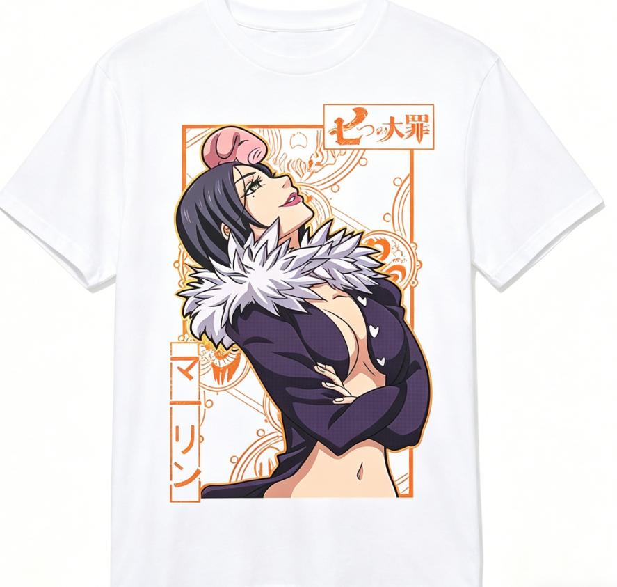 Sieben Todsünden Merch Anime Liebhaber T-Shirt Ganzjahreskleidung Persönlichkeit Kleidung Große Größen Unisex Neues Modell Paare hohe Qualität weich