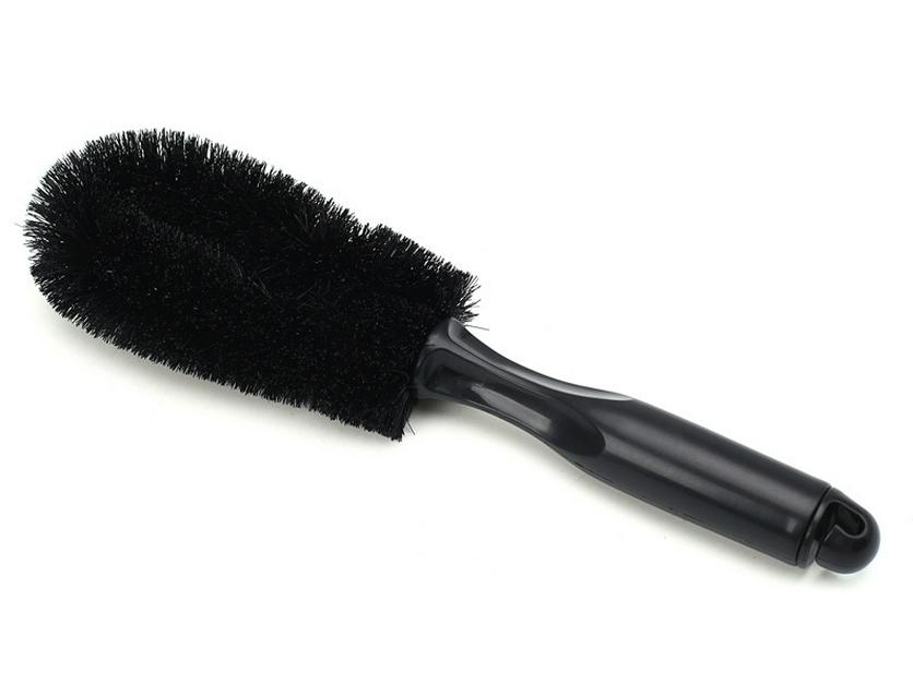 Long Handle Blue Wheel Brush for Car Wash & Cleaning - Soft Bristles, T-Type Tire Brush for Hard-to-Reach Areas