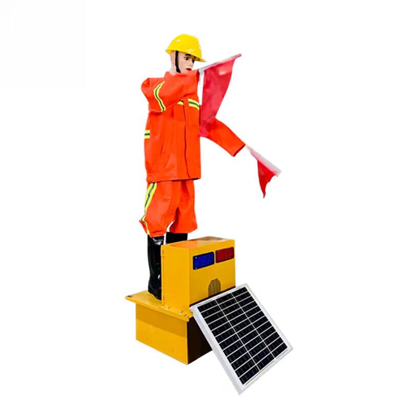 Solar Flag-Waving Traffic Robot