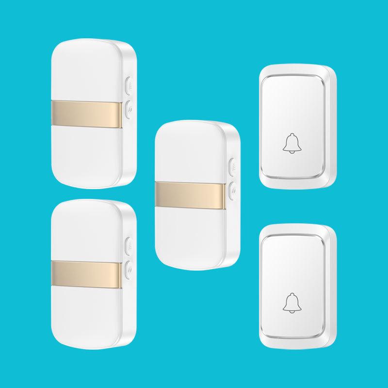Battery-Powered Wireless Doorbell with DC Remote & Simple Call Button for Elderly, Dual Power