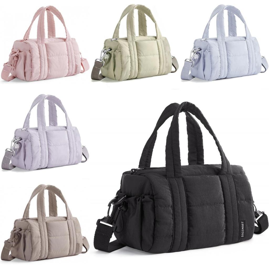 Nylon Puffer Handbag With Top Handle For Daily Casual Womens Shoulder Bag