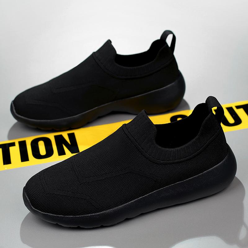 Fashion Outdoor Men Casual Canvas Shoes Lightweight Summer Mesh Shoes Breathable Slip on Flats Breathable Men Walking Shoes Soft Loafers