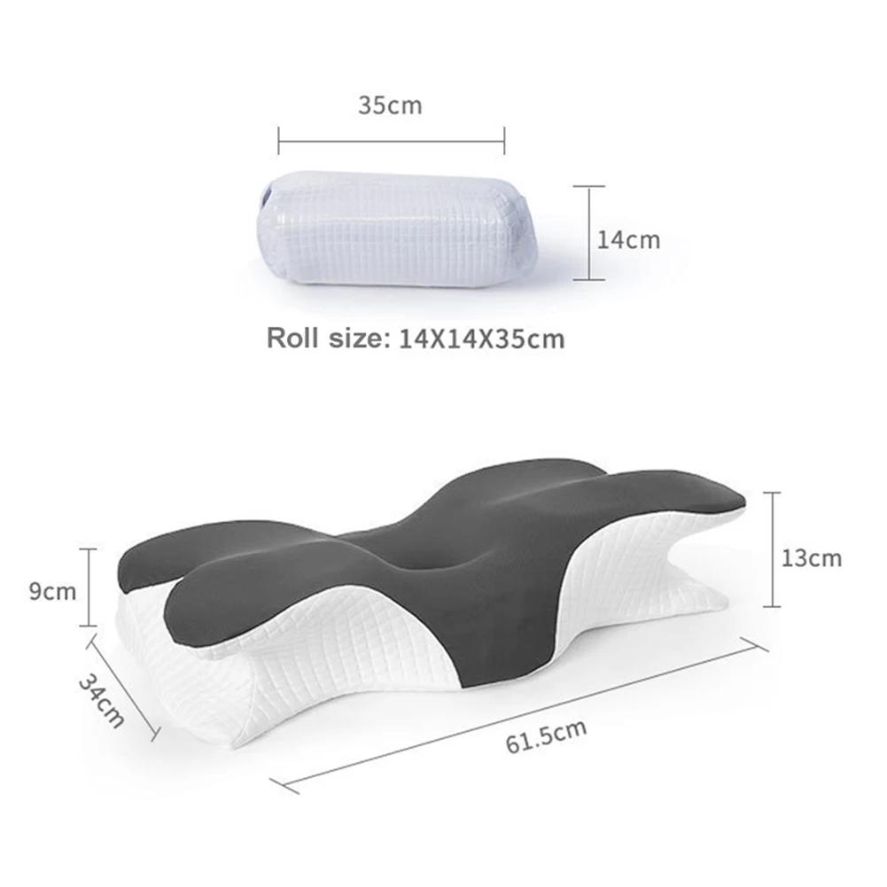 Butterfly Shaped Memory Foam Cervical Pillow Slow Rebound Soft Sleeping Cervical Pillow Breathable for Office School Nap Pillow