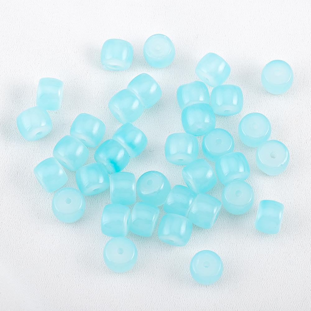 120pcs 8.5mm Colorful Glass Apple Beads Flat Round Cylindrical Spacer Bead DIY Craft Necklaces Bracelet Jewelry Making Materials