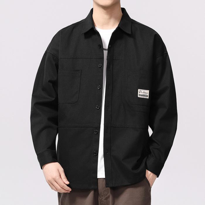 

Весна Новая Однотонная Рубашка для Мужчин С Длинным Рукавом Модный Тренд Повседневная Хлопковая Рубашка 4XL