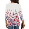 3/4 Sleeve Shirts For Women  Print Graphic Tees Blouses Casual Plus Size Basic Tops Pullover