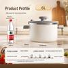7L Enamel Ceramic Pressure Cooker: Universal Stew & Soup Pot for Induction & Gas