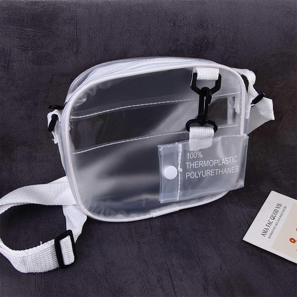 PVC Wide Straps Bag Handbag Korean Style Bag Women Shoulder Backpack Transparent Bags Crossbody Bag