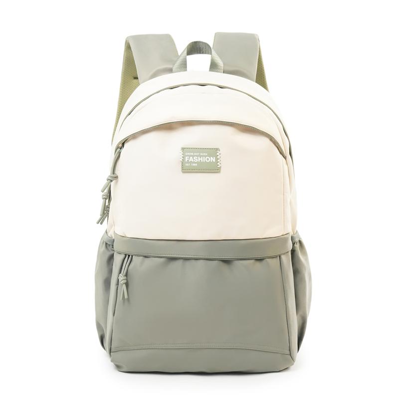 College-Stil Farbblock Rucksack Schülerrucksack Unisex Computertasche Leichter Reise-Rucksack mit großem Fassungsvermögen