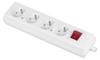 Schuko-Steckdosenleiste 4-fach + Schalter 16A 250V Abnehmbar Mit/Ohne Weiß - Vt-302-0042