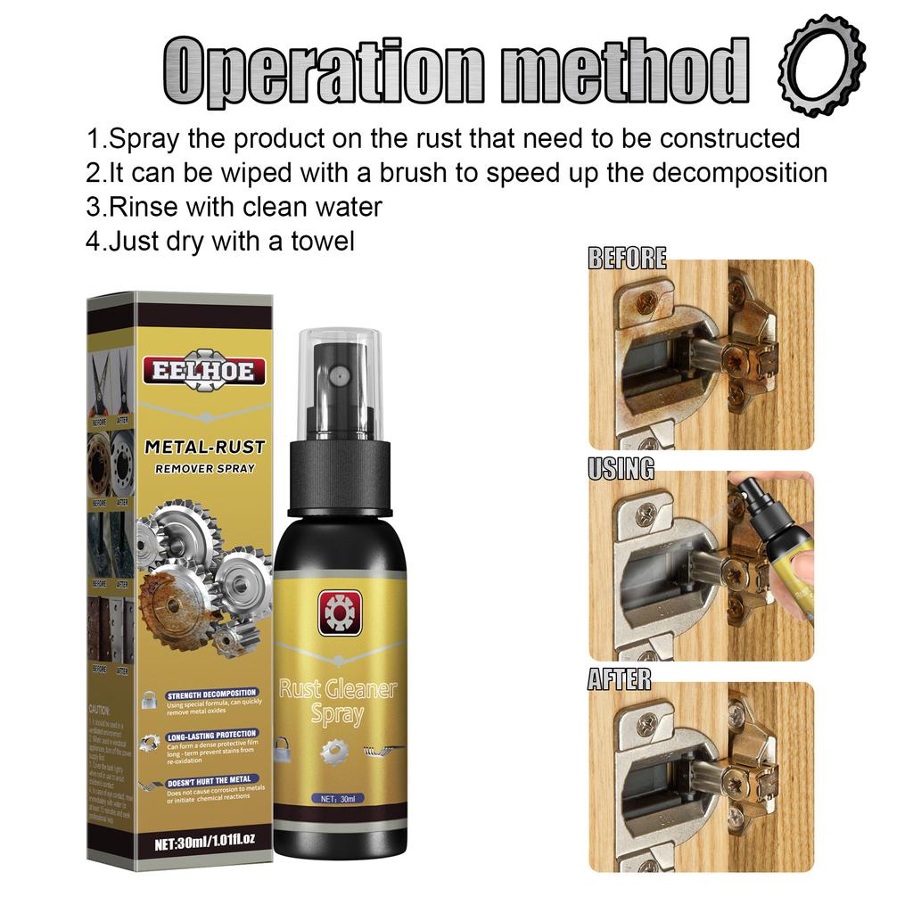YEGBONG Rust Remover Spray Rust Dissolving Solution Use On Remove Iron Particles In Car Paint Stainless Steel Cleaner 30/100ml