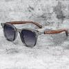 New Vintage Wooden Frame Sunglasses Classic Square Sun Glasses Coating Lens Driving Eyewear for Men Women