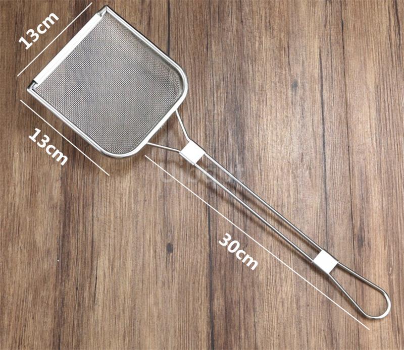 Stainless steel fryer screen French fries frame square filter net encrypt colander strainers shaped Frying mesh basket strainer