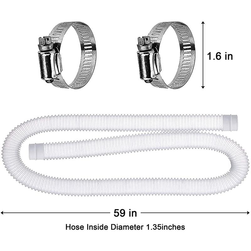 M-Modern-4 Pack Swimming Pool Replacement Hoses,1.25In Diameter Pool Filter Replacement Hoses For Above Ground Pools