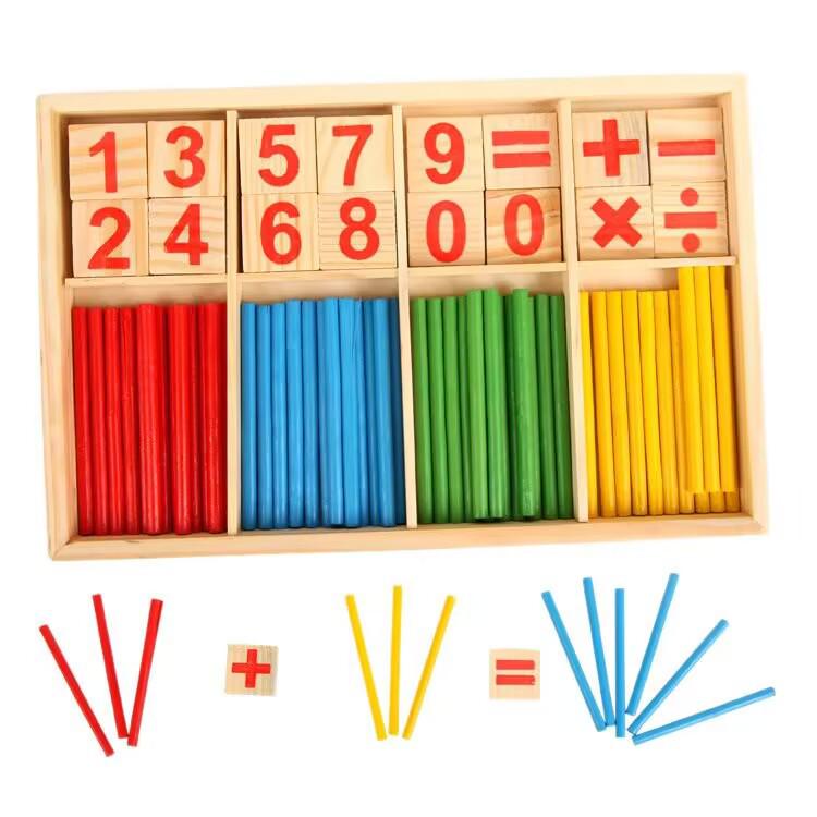 Wooden Arithmetic Counting Sticks for Early Math Education