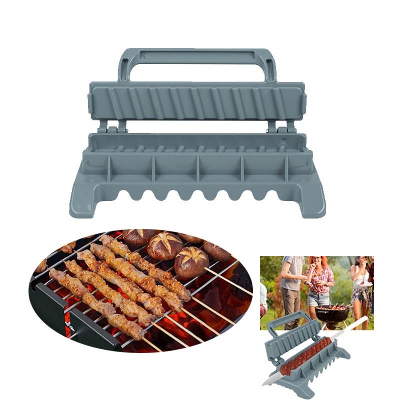 Single Row Kebab Maker Bbq Meat Skewer Machine Kebab Press Maker Reusable Plastic Bbq Skewer Maker Kebab Preparation Bbq Tool