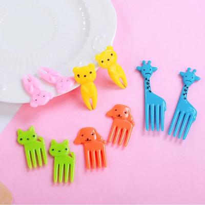 New Animal Fruit Fork Picks Cartoon Animal Food Toothpicks Fruit Food  Bento Box Accessories Party Deco  Food Grade Plastic