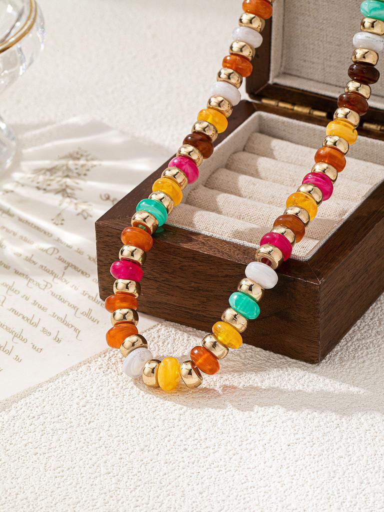 European American Trend Simple Personality Handmade Colorful Beads Necklace Elf Costume Accessories Small Jewelry For Women