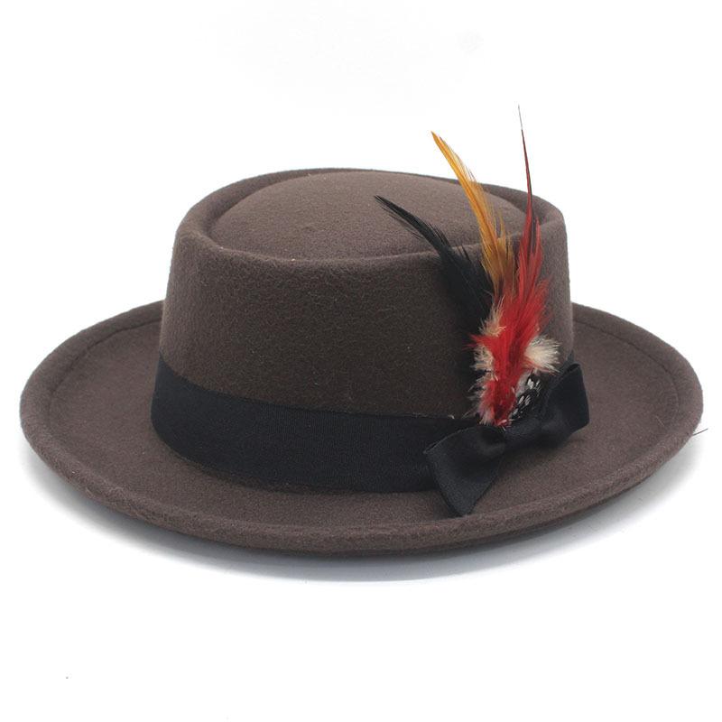 Retro Bump Top Jazz Hat Gentleman's Hat, Imitation Woolen British Hat Top Hat Stage Hat