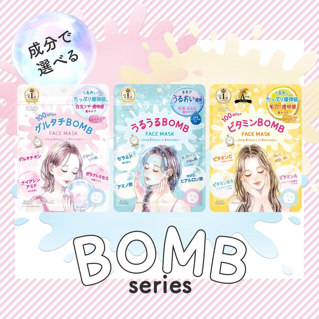 Clear Turn Glutachi BOMB Mask Sheet Mask Face Pack of (Set 2)
