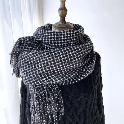 Sciarpa da Donna Autunno e Inverno Nuova Imitazione Cashmere Plaid Scialle con Frange Sciarpa Ispessita per Coppia Calda Antivento Sciarpa da Collo Casual Outdoor