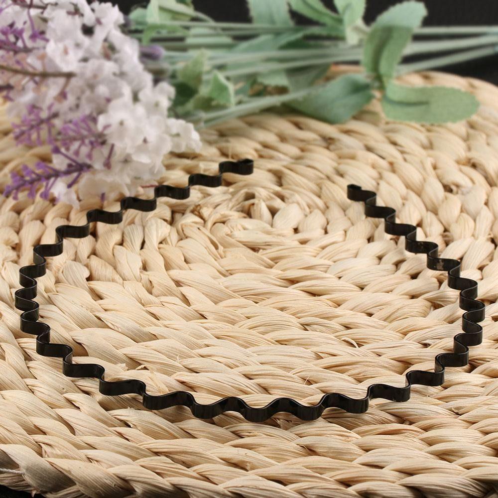 Unisex Band Black Metal Wavy Headband Hairband Hoop