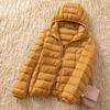 Women's Lightweight Down Jacket Short Warm Fashionable Hooded Lightweight Fitted Outerwear