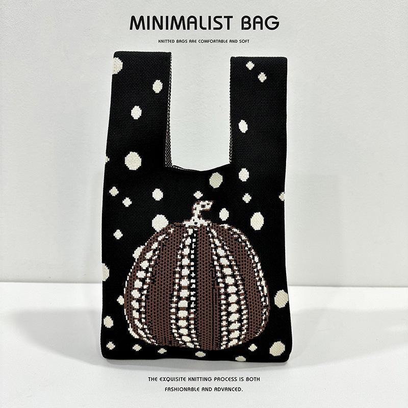 

Niche Design Women s Soft Pumpkin Knit Shoulder Handbag - Versatile, Large-Capacity Commuter Tote