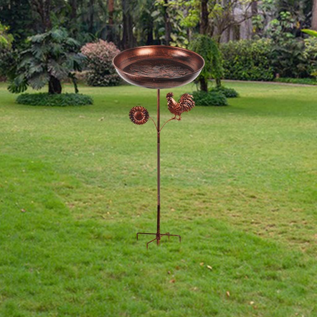 Garden Bird Bath Supplies Versatile Weatherproof Easy to Assemble with Stake Feeder for