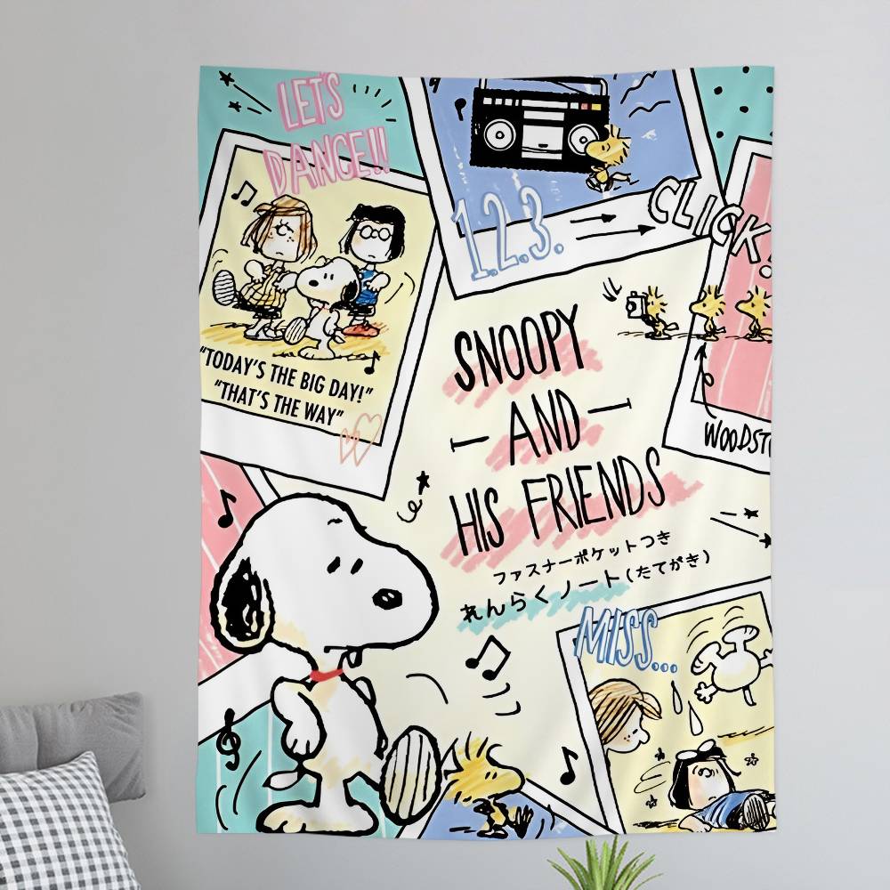 The SSnoopy Show Printed Large Wall Tapestry Hanging Tarot Hippie Wall Rugs Dorm Art Home Decor