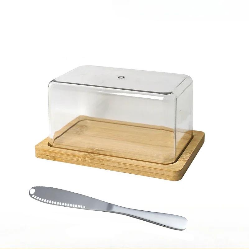 

Butter Dish with Knife Set Airtight Food Grade Butter Storage Container Non-slip Base for Kitchen Countertop Daily Use Yunliwei