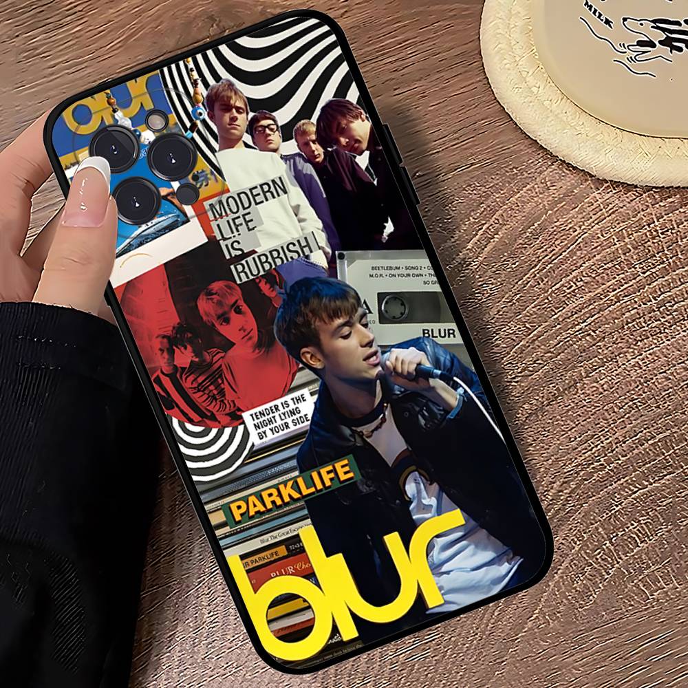 Rock Band B-Blur Phone Case For IPhone 16 Pro Max 15 17 Plus 14 13 12 Mini 11 Black Cover