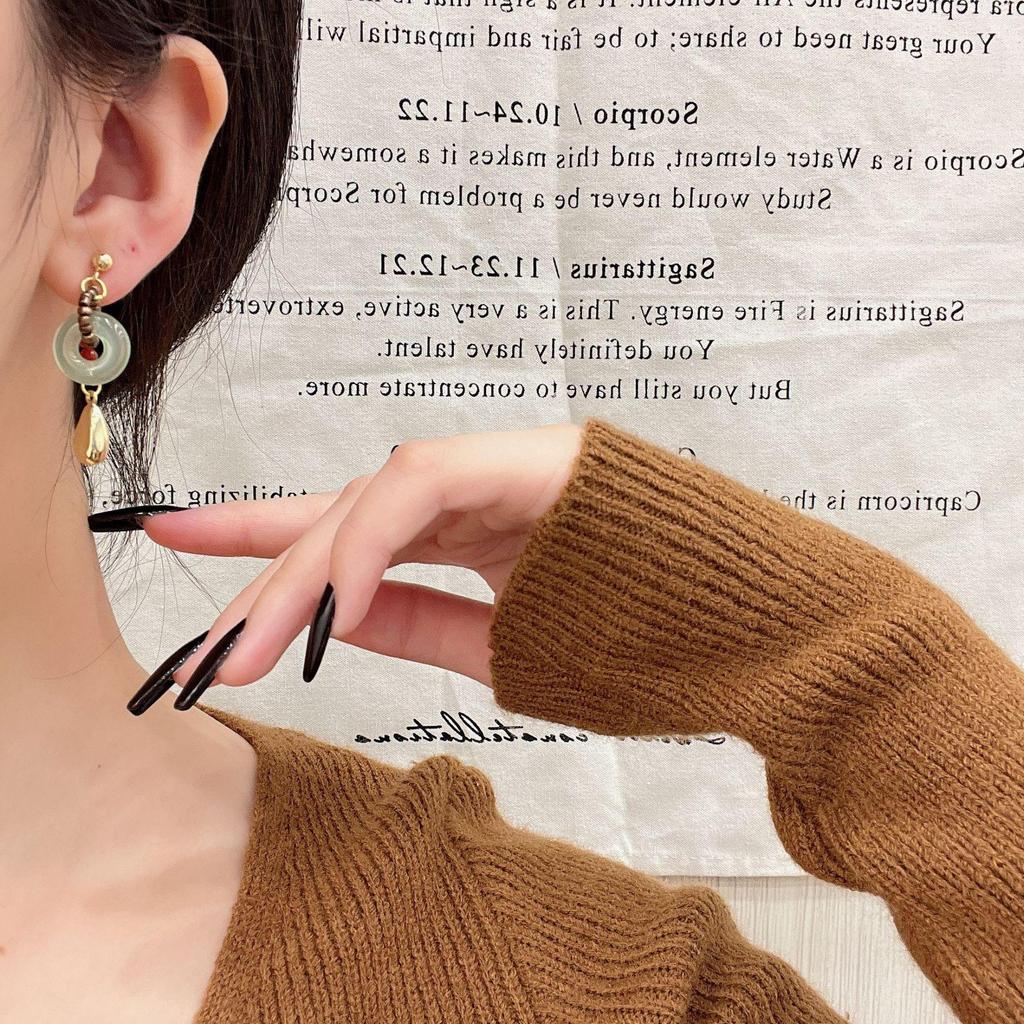 Wykwintne Etniczne Kolczyki z Złotymi Chwostami High-End na Obchody Nowego Roku