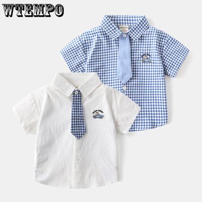 Children's Short Sleeved Shirt Korean Children's Clothing Summer Style Boys' Gentleman College Style Short Shirt