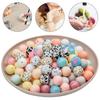 100x DIY Silicone Beads for Bracelet Making Purse Pendant DIY Crafts Making for Keychain Making Kit with Lanyards Multicolor