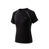 Short Sleeve Knitted T-Shirt Summer Running Training Women Tops Basic-Black 962625106-4