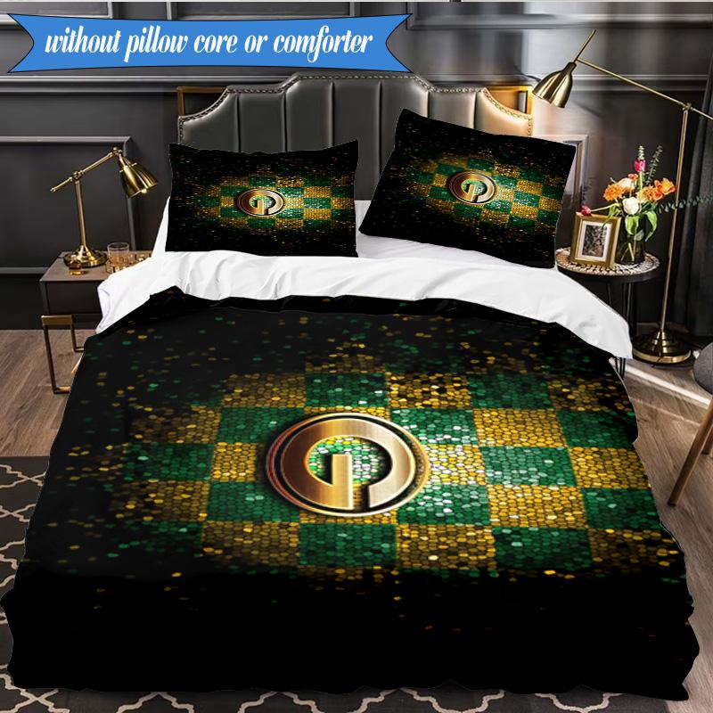 Green Bay Packers Bettwäsche-Set 3-teilig, inklusive 1 Bettbezug und 2 Kissenbezügen. Perfekt für Weihnachten, ideal für Schlafzimmer, Studentenwohnheim