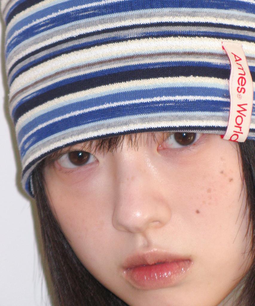 AMES-WORLDWIDE Soft Stripe Beanie Blue