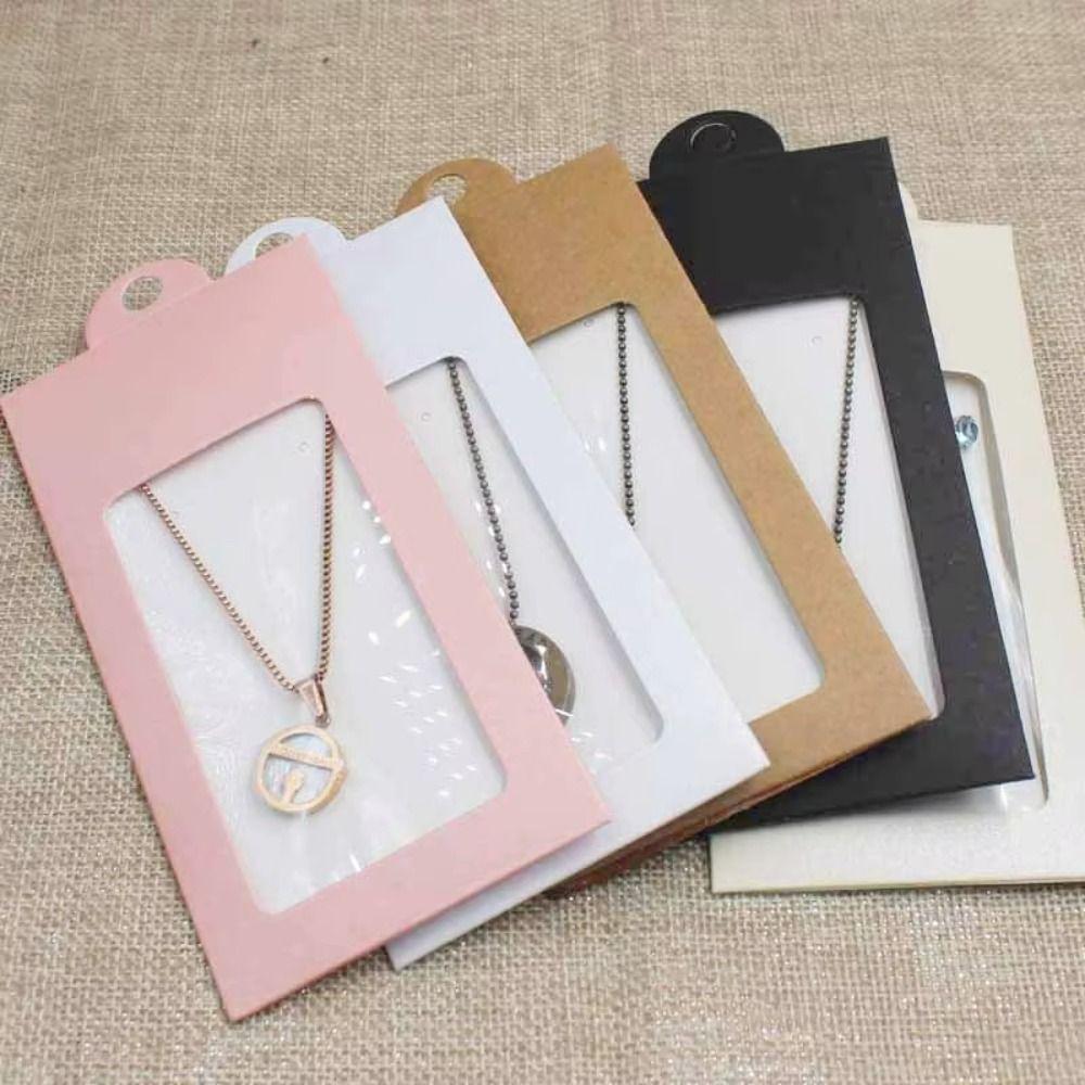 20PCS Gifts Boxes Kraft Paper Jewelry Display Box Necklace Display Card  Valentine's Day