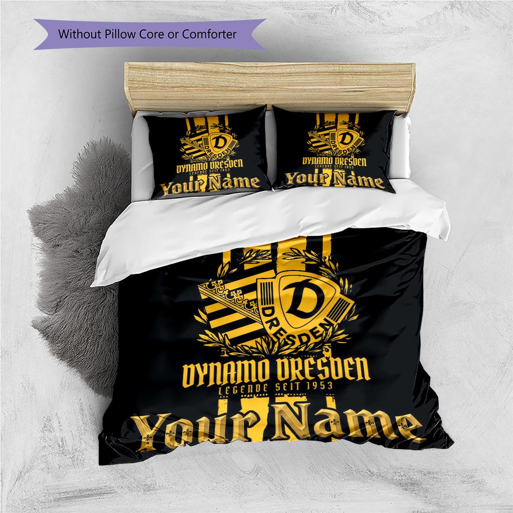 Benutzerdefinierter Name Dynamo Dresden Legende Bettwäsche, Steppbett-Set Bettbezug Kissenbezug Zuhause Geburtstagsgeschenk (1 Bettbezug + 2 Kissenbezüge, ohne Füllung)