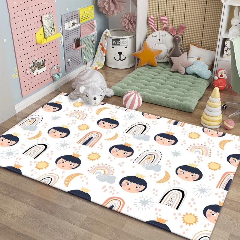 Cartoon Rugs for Bedroom Kids Cute Animal Carpet Modern Style Baby Mat Soft Children's Room Rug Non-slip Nordic Style Decoration