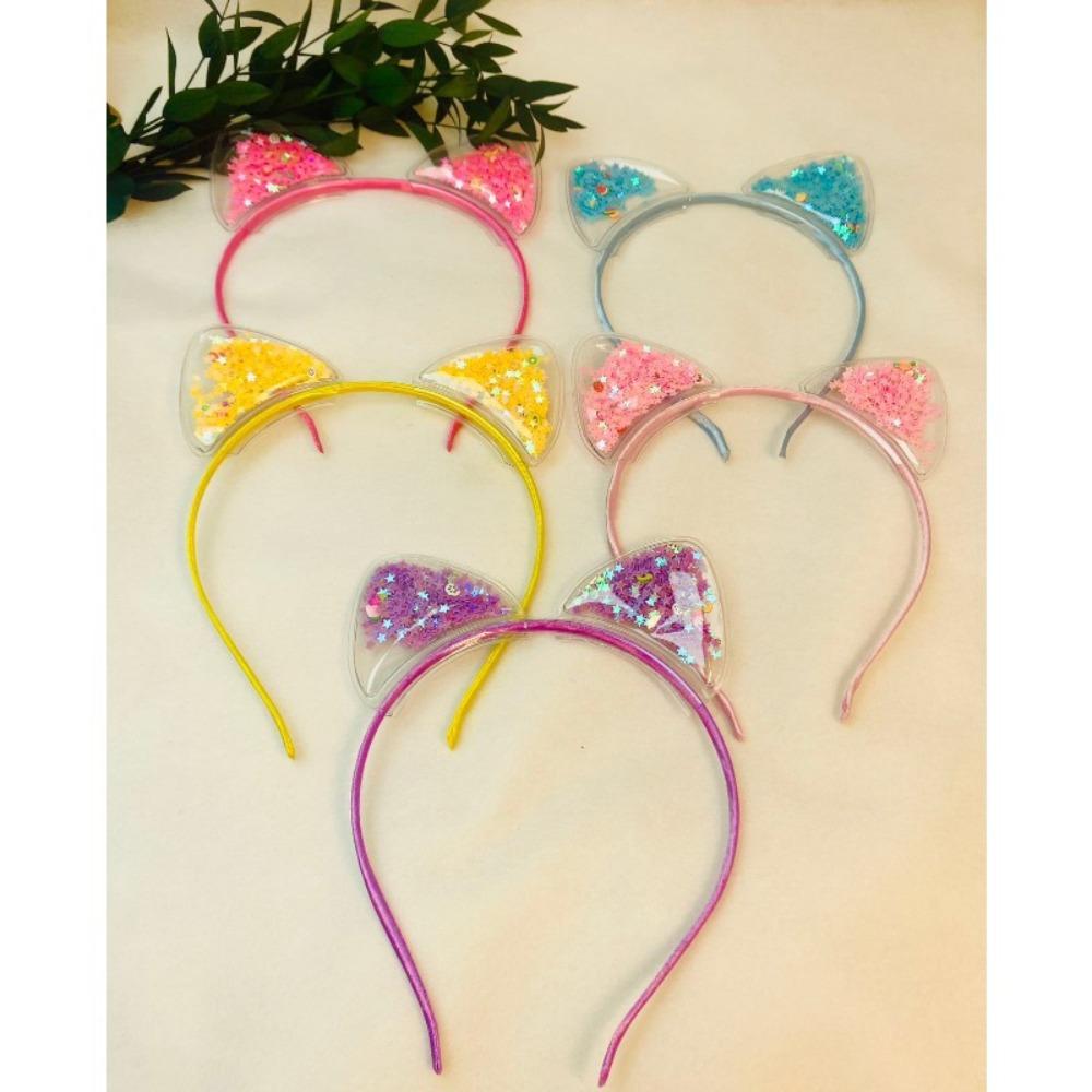 Cat Ears Quicksand Hair Band Crown Rabbit Ears Children's Hair Accessories Students Share Kindergarten Prizes Sequined Elements